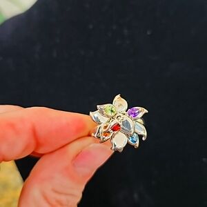 Michelle Albalba multi gemstone sterling silver ring